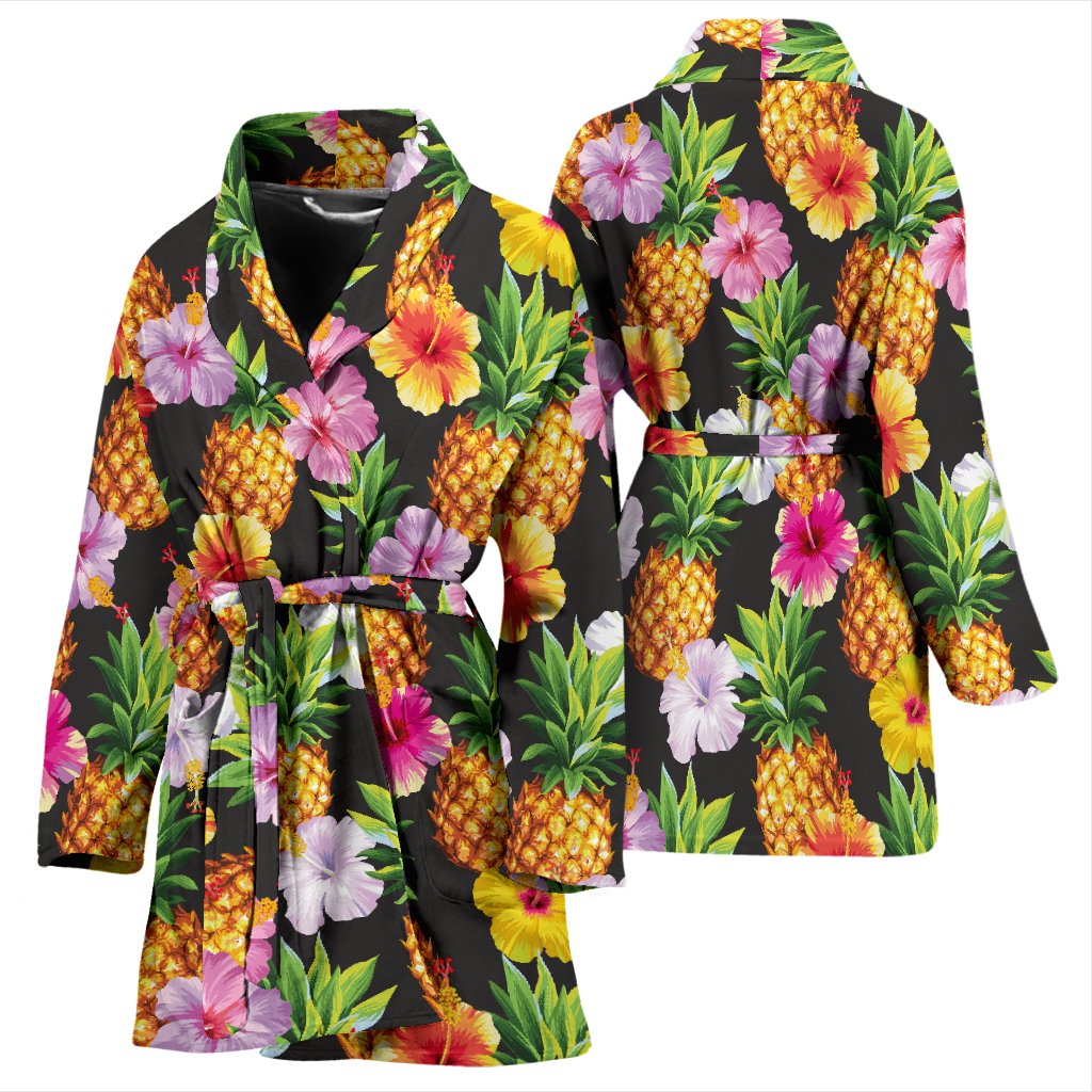 Pineapple Hibiscus Women Bath Robe