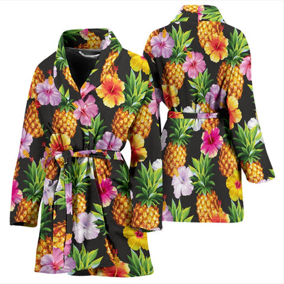Pineapple Hibiscus Women Bath Robe