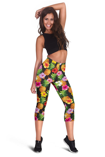 Pineapple Hibiscus Women Capris