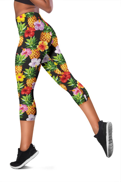 Pineapple Hibiscus Women Capris