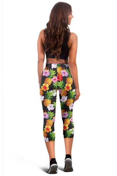 Pineapple Hibiscus Women Capris