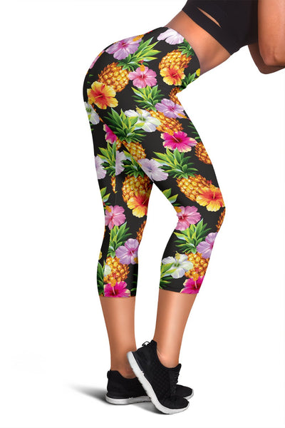 Pineapple Hibiscus Women Capris