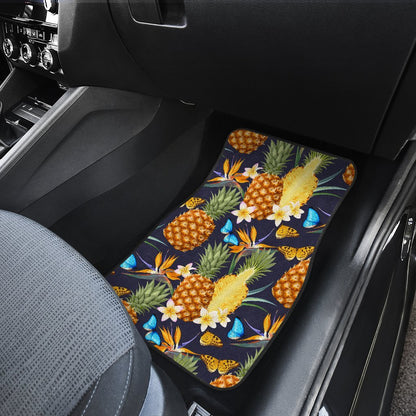 Pineapple Butterfly plumeria Tropical Car Floor Mats