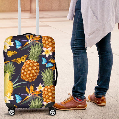 Pineapple Butterfly Plumeria Tropical Luggage Protective Cover