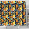 Pineapple Butterfly plumeria Tropical Shower Curtain