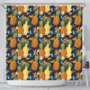Pineapple Butterfly plumeria Tropical Shower Curtain