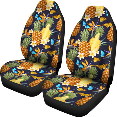 Pineapple Butterfly plumeria Tropical Universal Fit Car Seat Covers