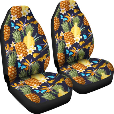 Pineapple Butterfly plumeria Tropical Universal Fit Car Seat Covers