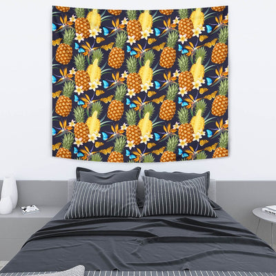 Pineapple Butterfly plumeria Tropical Wall Tapestry