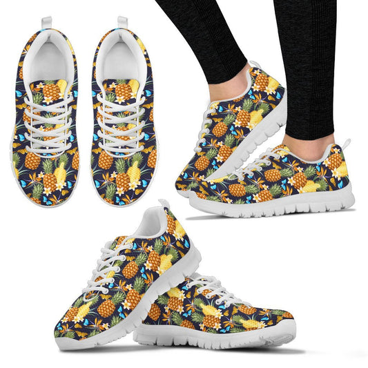 Pineapple Butterfly plumeria Tropical Women Sneakers