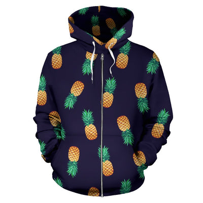 Pineapple Pattern All Over Zip Up Hoodie