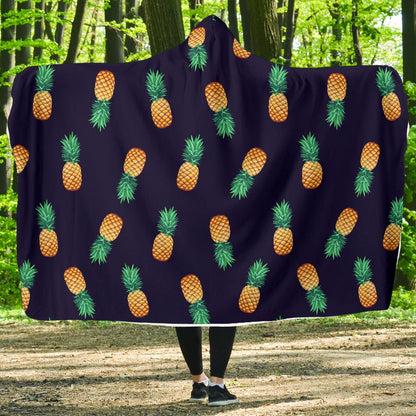 Pineapple Pattern Hooded Blanket-JORJUNE.COM