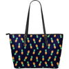 Pineapple Pattern Large Leather Tote Bag