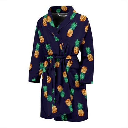 Pineapple Pattern Men Bath Robe