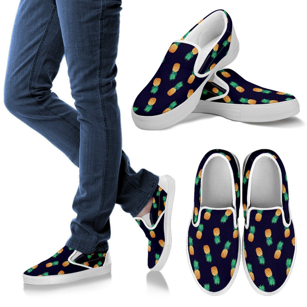 Pineapple Pattern Men Slip On Shoes