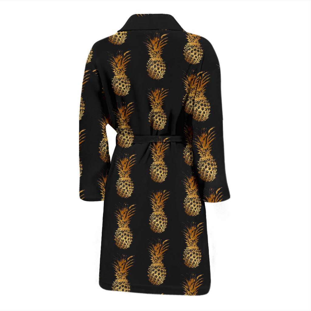 Pineapple Pattern Print Design A02 Men Bathrobe-JORJUNE.COM