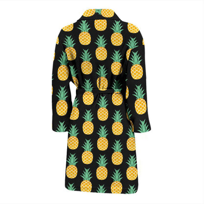 Pineapple Pattern Print Design A03 Men Bathrobe-JORJUNE.COM