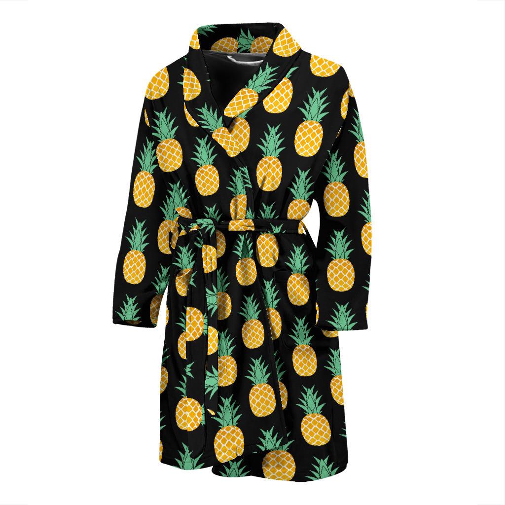 Pineapple Pattern Print Design A03 Men Bathrobe-JORJUNE.COM