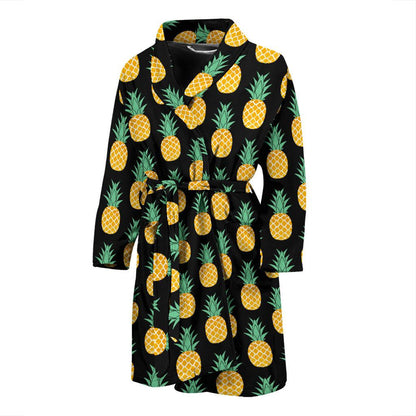 Pineapple Pattern Print Design A03 Men Bathrobe-JORJUNE.COM