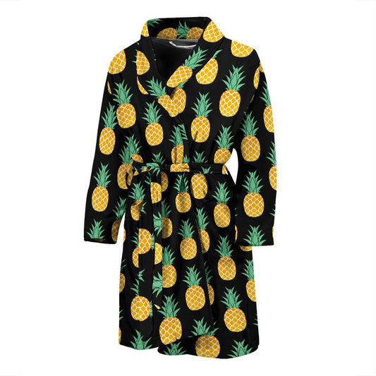 Pineapple Pattern Print Design A03 Men Bathrobe-JORJUNE.COM