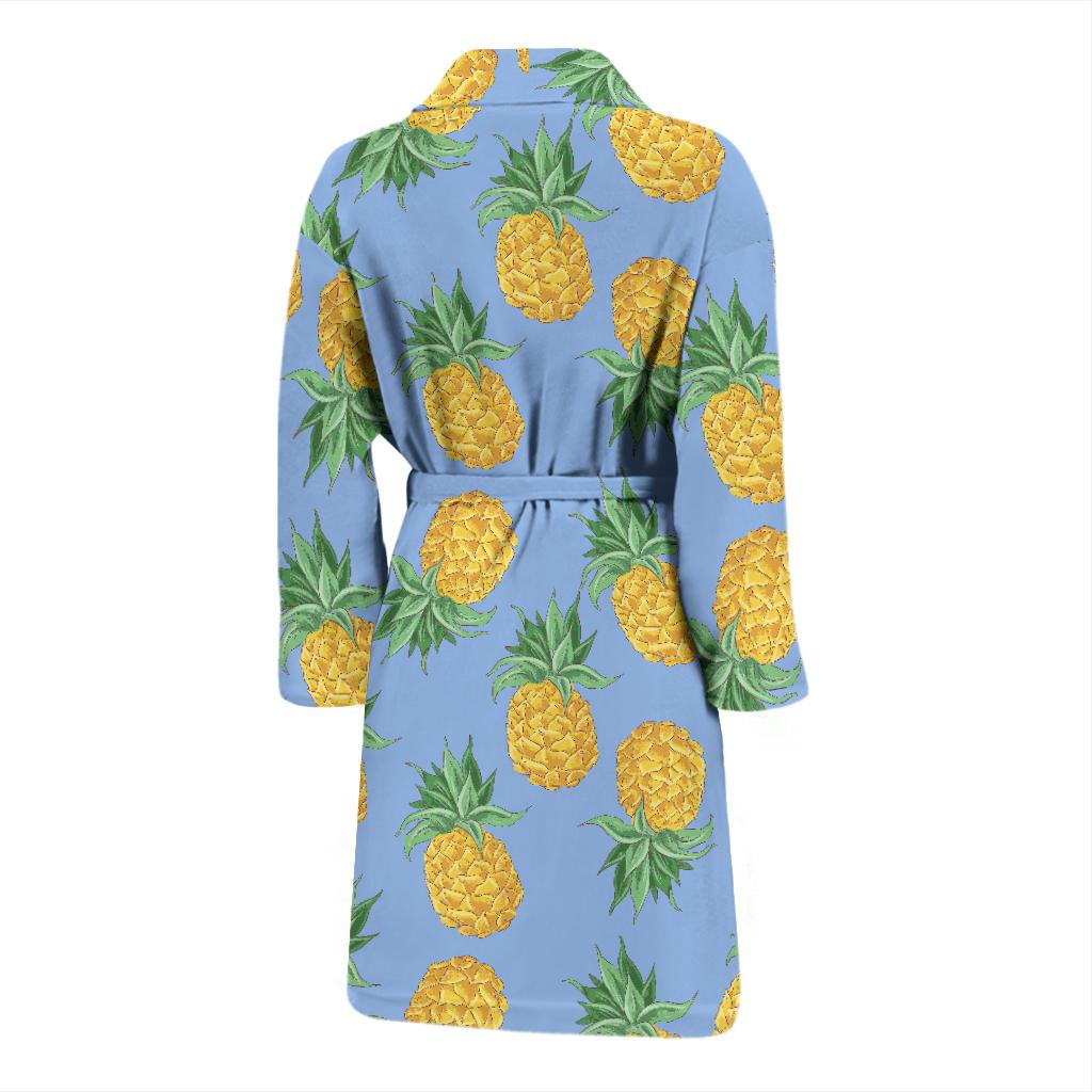 Pineapple Pattern Print Design A04 Men Bathrobe-JORJUNE.COM