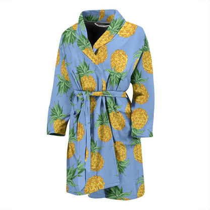 Pineapple Pattern Print Design A04 Men Bathrobe-JORJUNE.COM