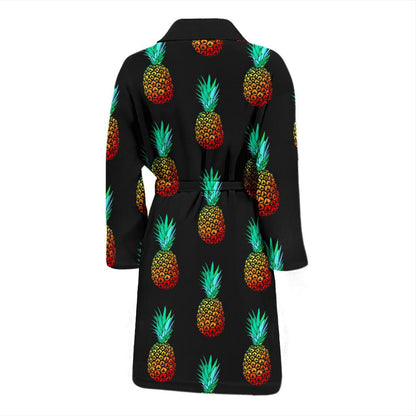 Pineapple Pattern Print Design A05 Men Bathrobe-JORJUNE.COM