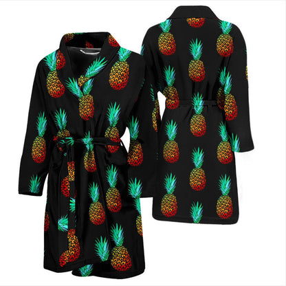 Pineapple Pattern Print Design A05 Men Bathrobe-JORJUNE.COM