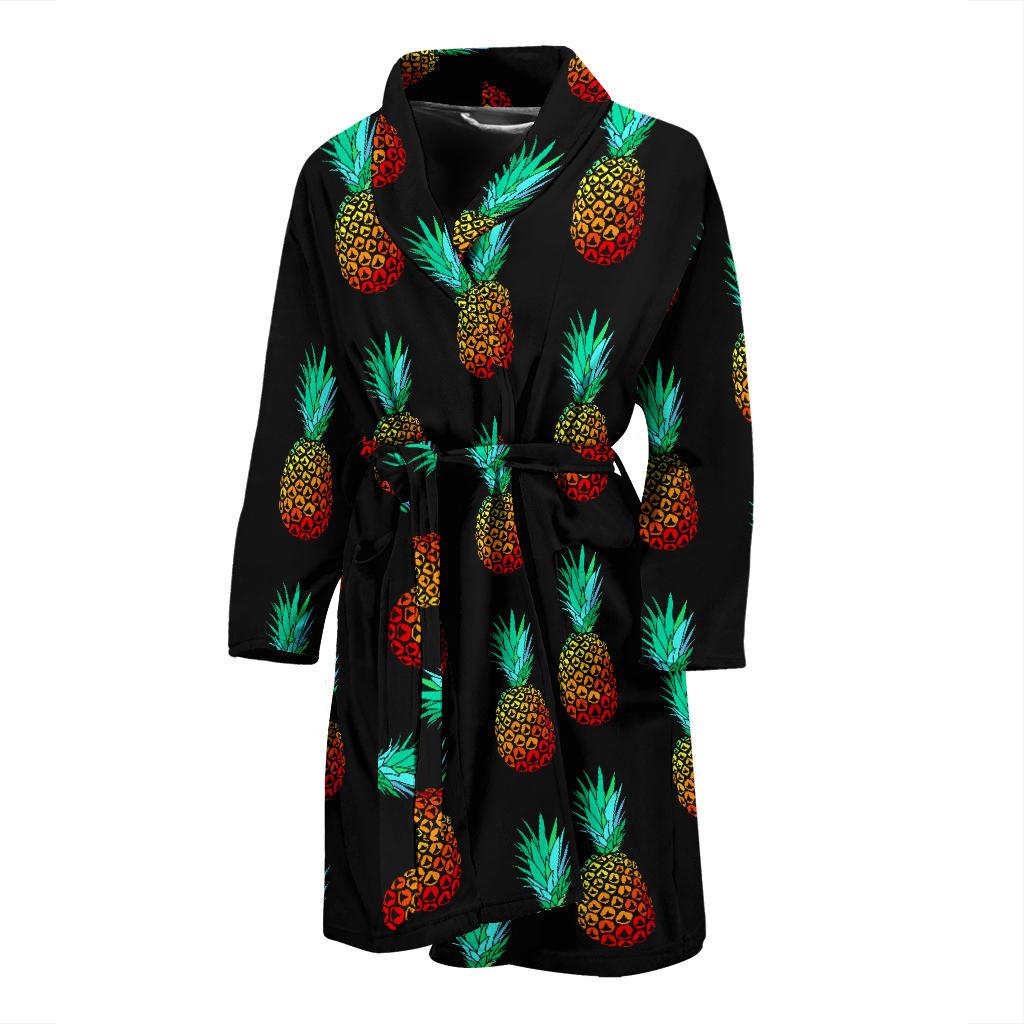 Pineapple Pattern Print Design A05 Men Bathrobe-JORJUNE.COM