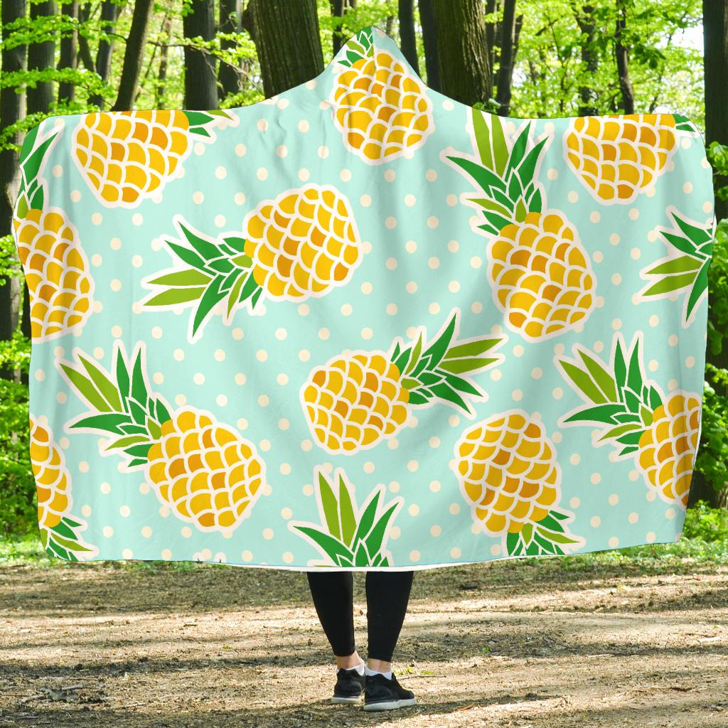 Pineapple Pattern Print Design PP01 Hooded Blanket-JORJUNE.COM