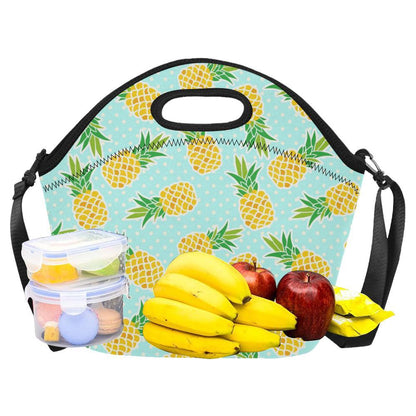 Pineapple Pattern Print Design PP01 Neoprene Lunch Bag-JorJune