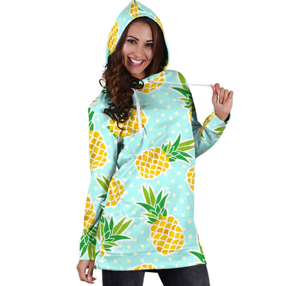 Pineapple Pattern Print Design PP01 Women Hoodie Dress