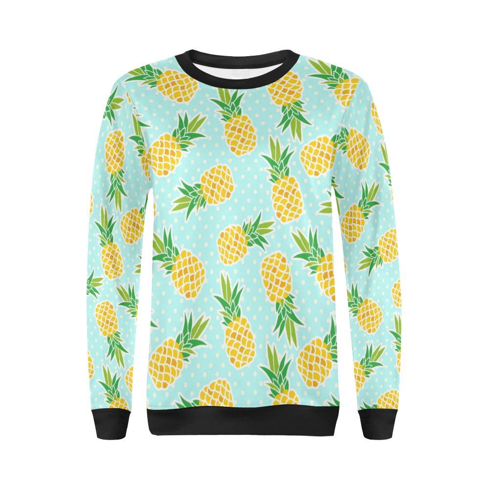 Pineapple Pattern Print Design PP01 Women Long Sleeve Sweatshirt-JorJune