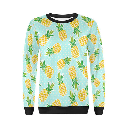Pineapple Pattern Print Design PP01 Women Long Sleeve Sweatshirt-JorJune