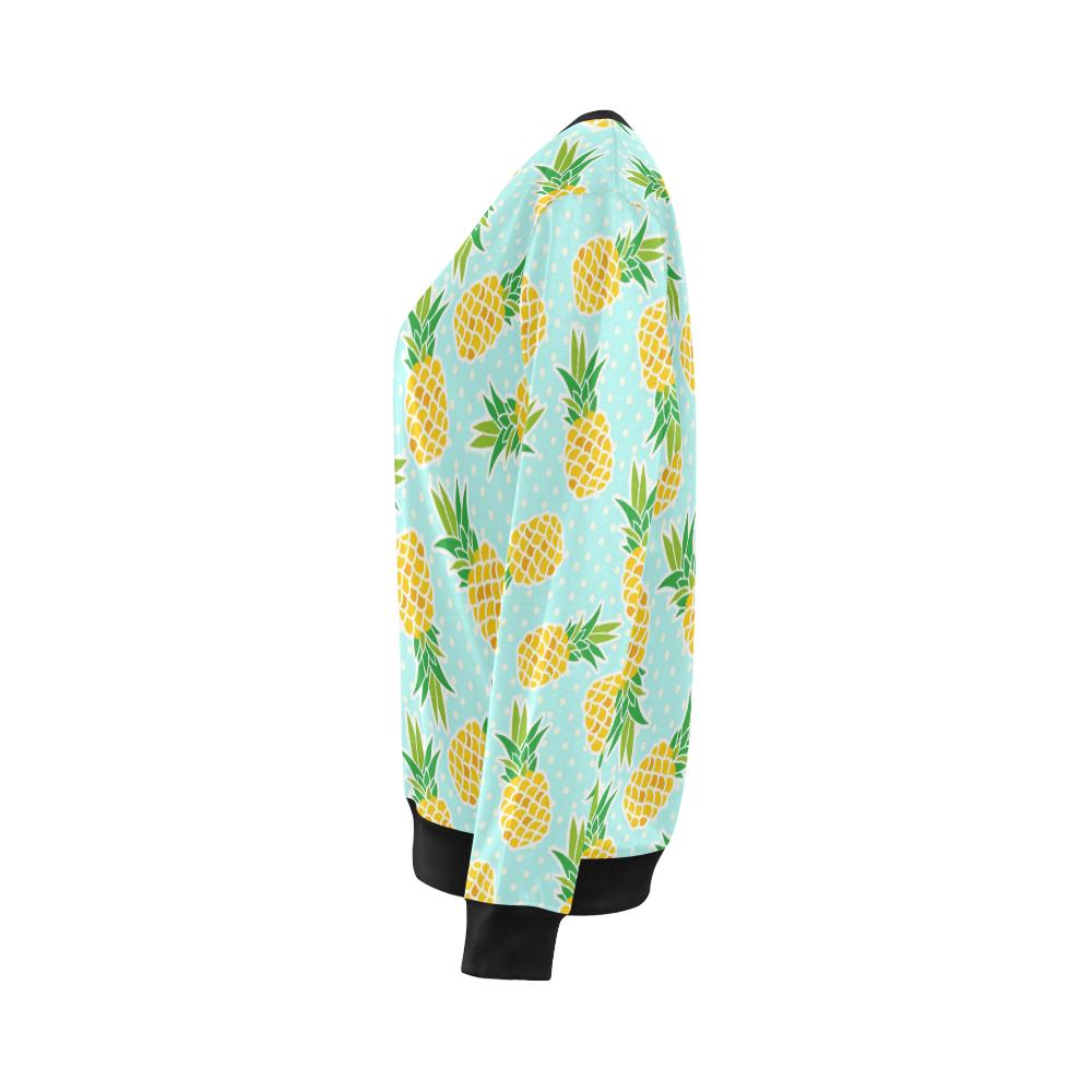 Pineapple Pattern Print Design PP01 Women Long Sleeve Sweatshirt-JorJune