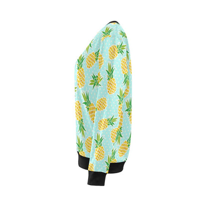 Pineapple Pattern Print Design PP01 Women Long Sleeve Sweatshirt-JorJune