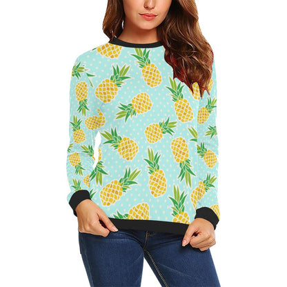 Pineapple Pattern Print Design PP01 Women Long Sleeve Sweatshirt-JorJune