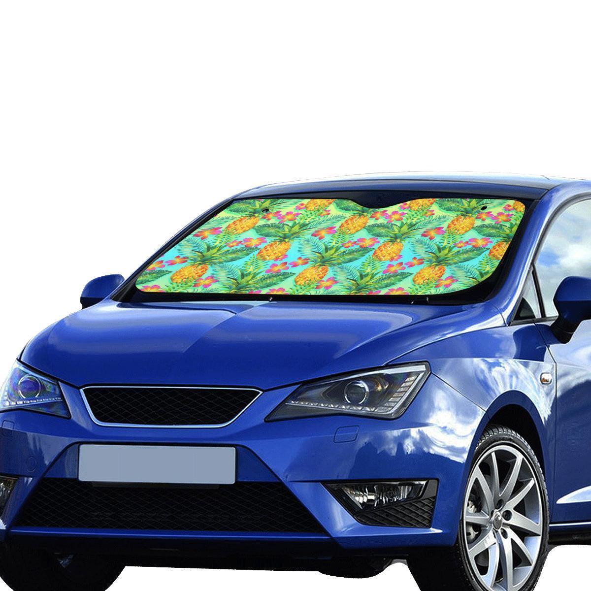 Pineapple Pattern Print Design PP010 Car Sun Shade-JorJune
