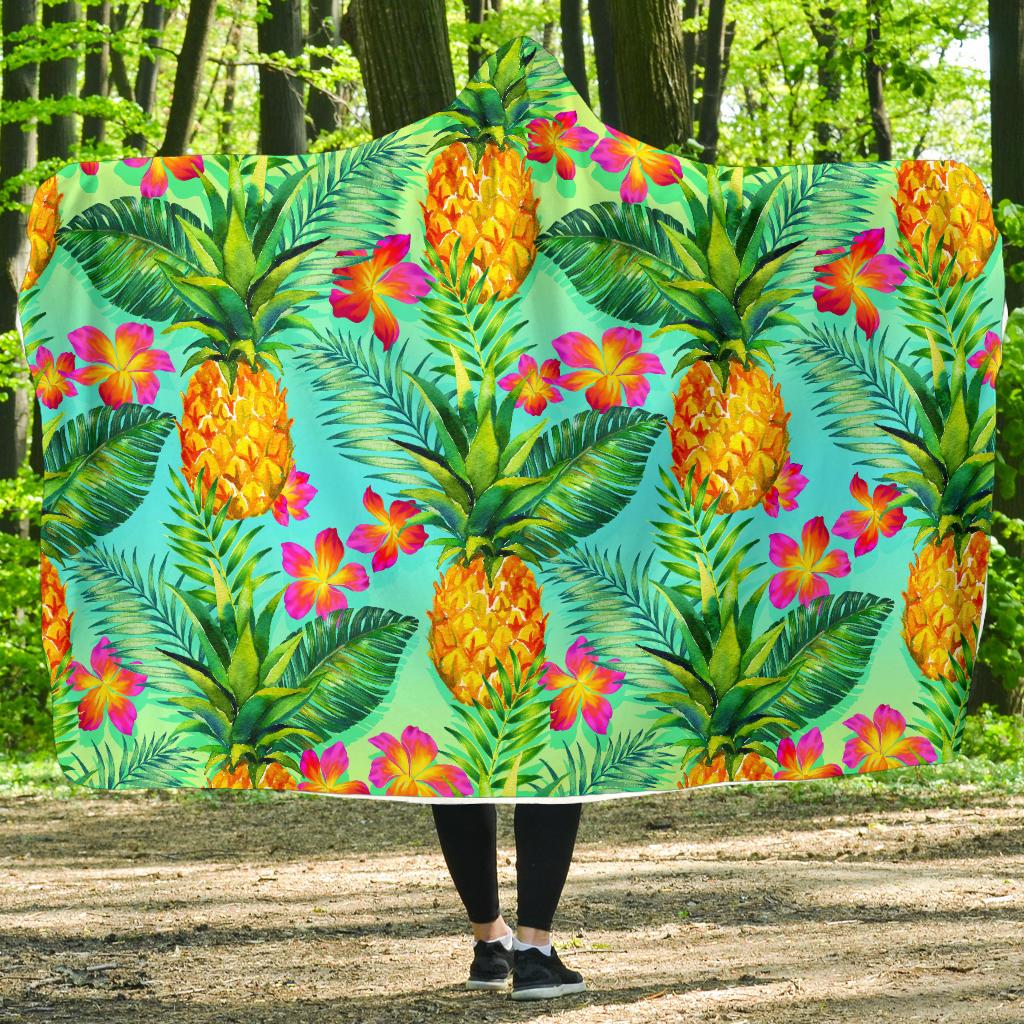 Pineapple Pattern Print Design PP010 Hooded Blanket-JORJUNE.COM