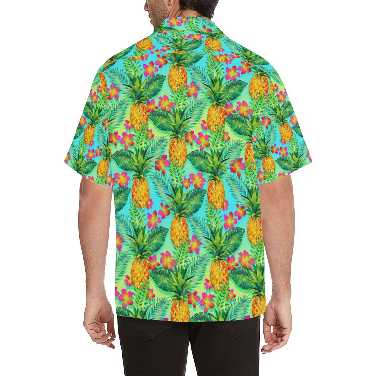 Pineapple Pattern Print Design PP010 Men Hawaiian Shirt-JorJune