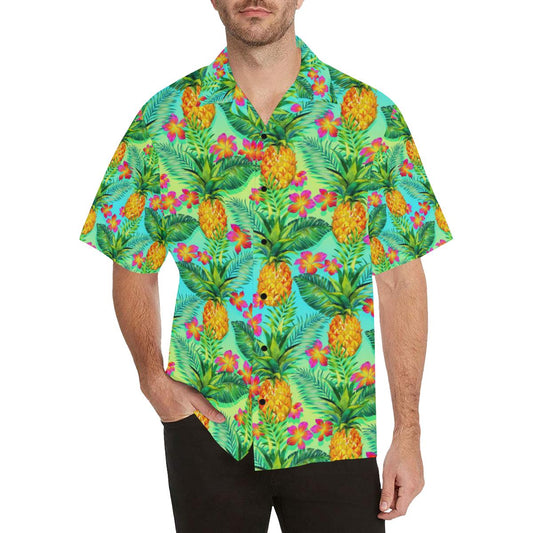 Pineapple Pattern Print Design PP010 Men Hawaiian Shirt-JorJune
