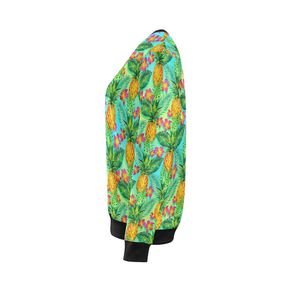 Pineapple Pattern Print Design PP010 Women Long Sleeve Sweatshirt-JorJune