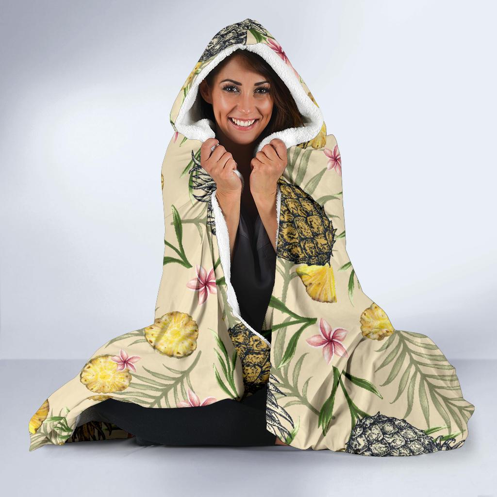 Pineapple Pattern Print Design PP012 Hooded Blanket-JORJUNE.COM
