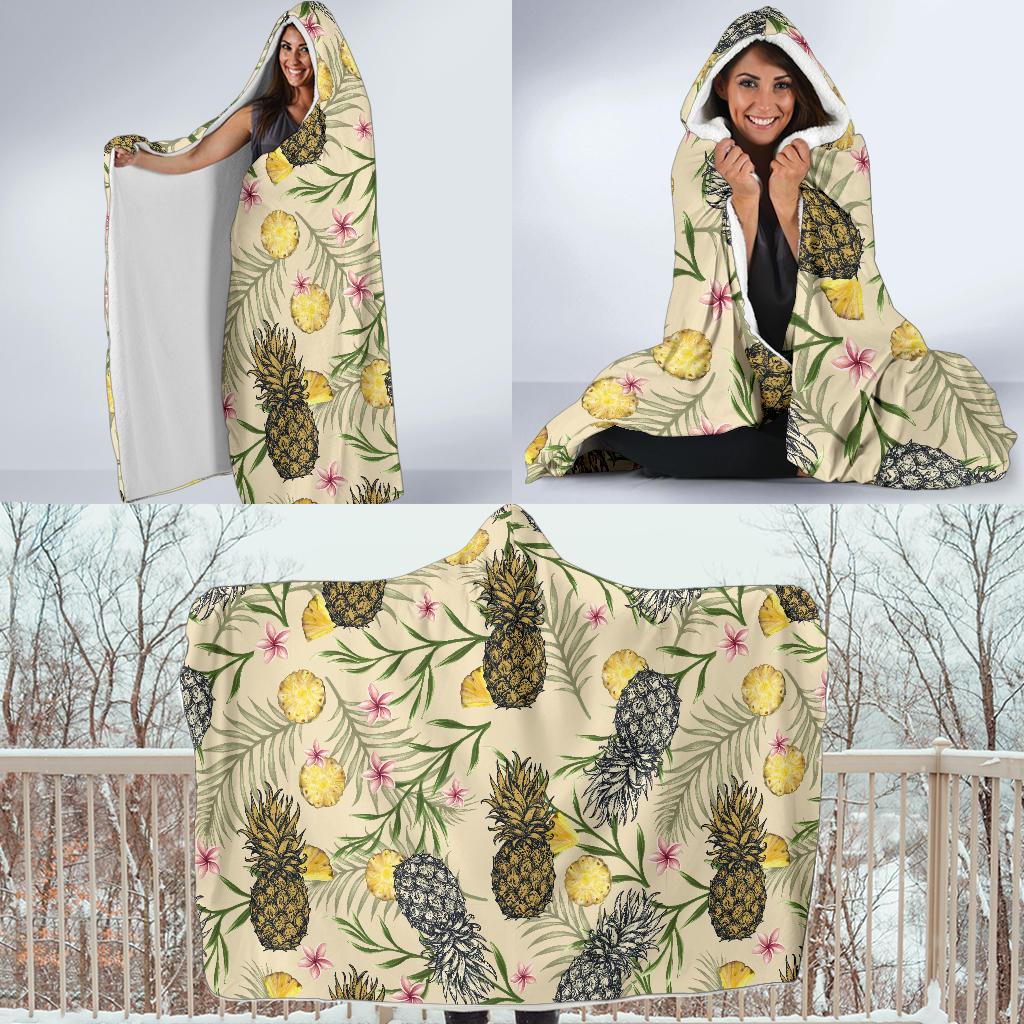 Pineapple Pattern Print Design PP012 Hooded Blanket-JORJUNE.COM