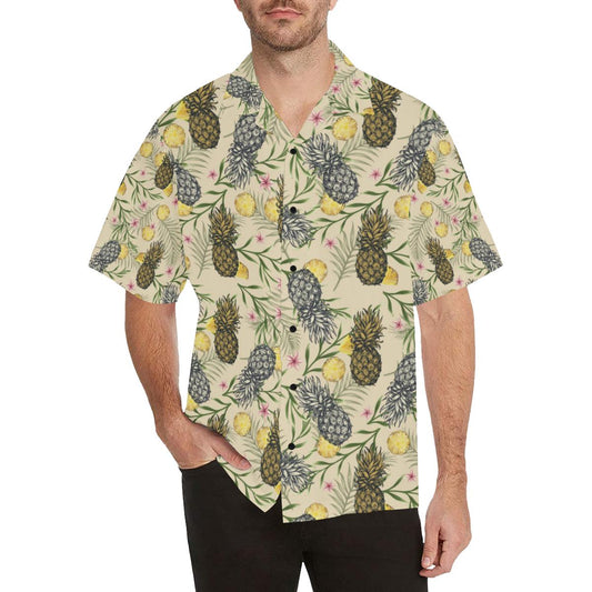 Pineapple Pattern Print Design PP012 Men Hawaiian Shirt-JorJune
