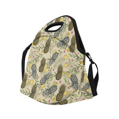 Pineapple Pattern Print Design PP012 Neoprene Lunch Bag-JorJune