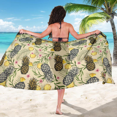 Pineapple Pattern Print Design PP012 Sarong Pareo Wrap-JORJUNE.COM