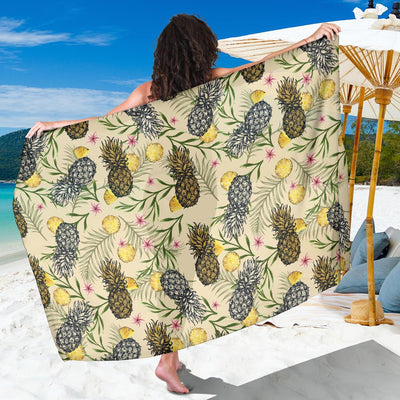 Pineapple Pattern Print Design PP012 Sarong Pareo Wrap-JORJUNE.COM