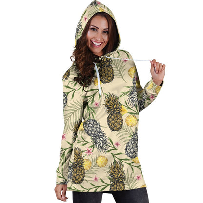 Pineapple Pattern Print Design PP012 Women Hoodie Dress