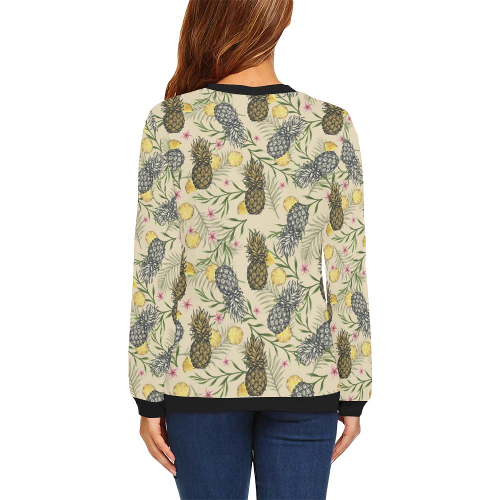 Pineapple Pattern Print Design PP012 Women Long Sleeve Sweatshirt-JorJune